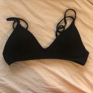 Ribbed black bikini top
